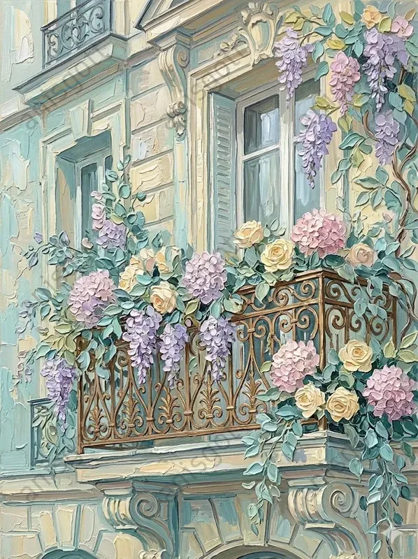 Romantic Paris Gold Impasto Landscapes