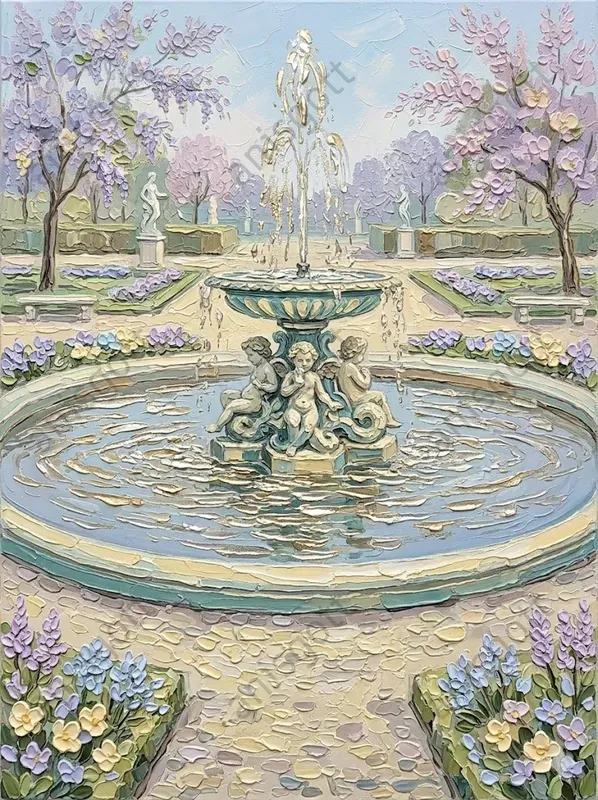 Romantic Paris Gold Impasto Landscapes