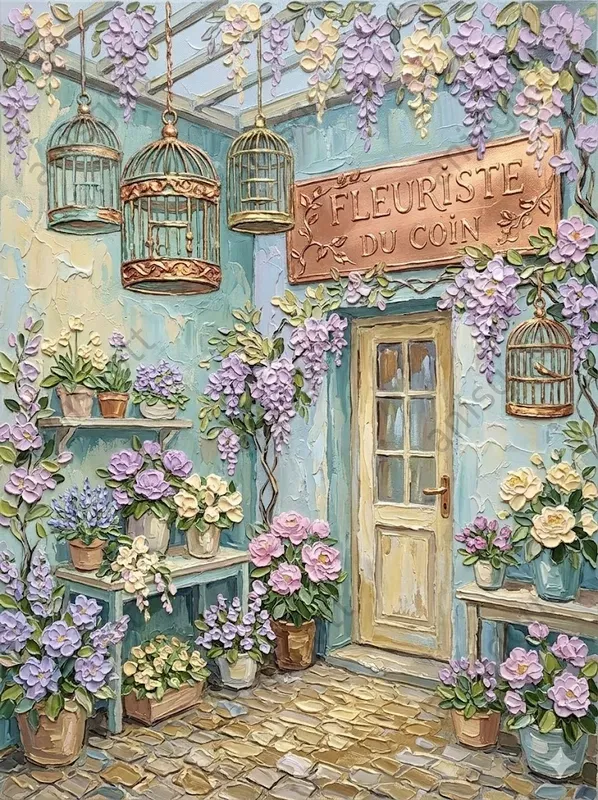 Romantic Paris Gold Impasto Landscapes