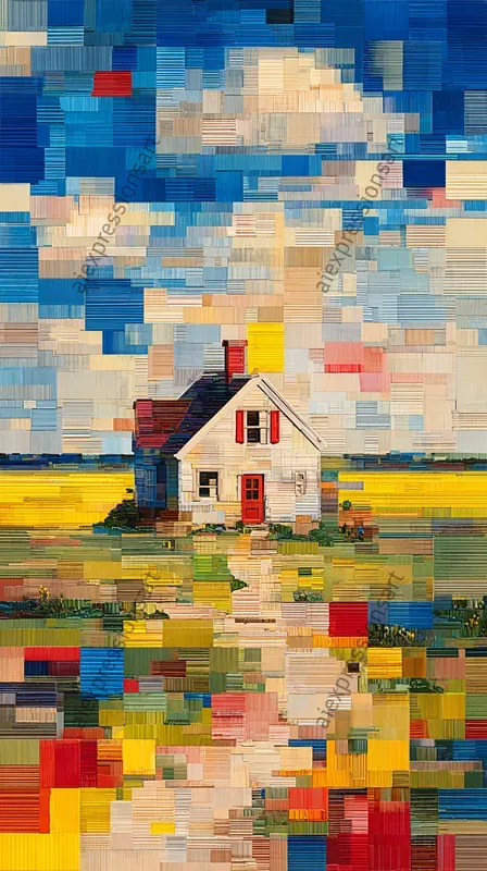 Abstract Colorful Pixel Mosaic Art