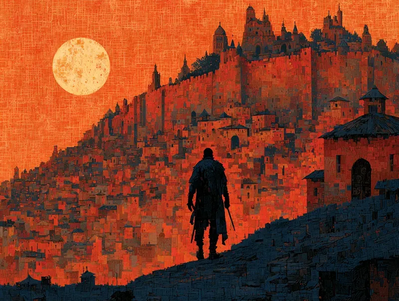 Epic Amber Silhouette Folk Art