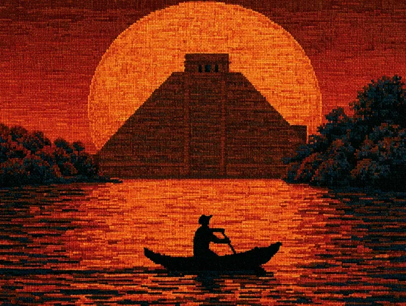 Epic Amber Silhouette Folk Art