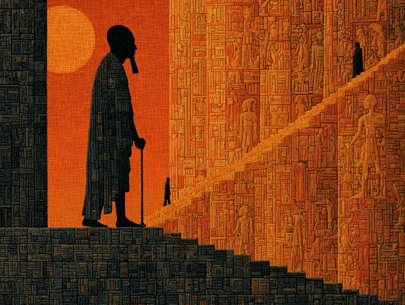 Epic Amber Silhouette Folk Art