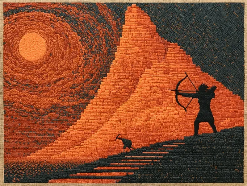 Epic Amber Silhouette Folk Art