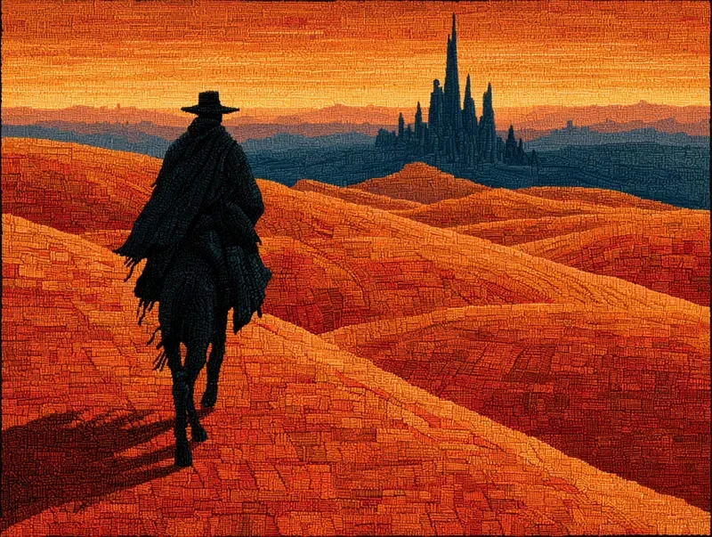 Epic Amber Silhouette Folk Art