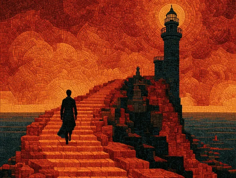Epic Amber Silhouette Folk Art