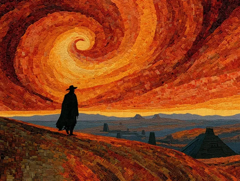 Epic Amber Silhouette Folk Art