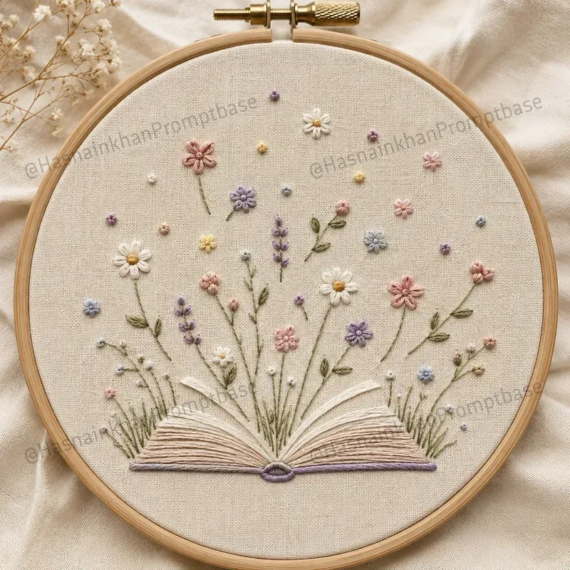 Floral Embroidery Hoop Art Designs