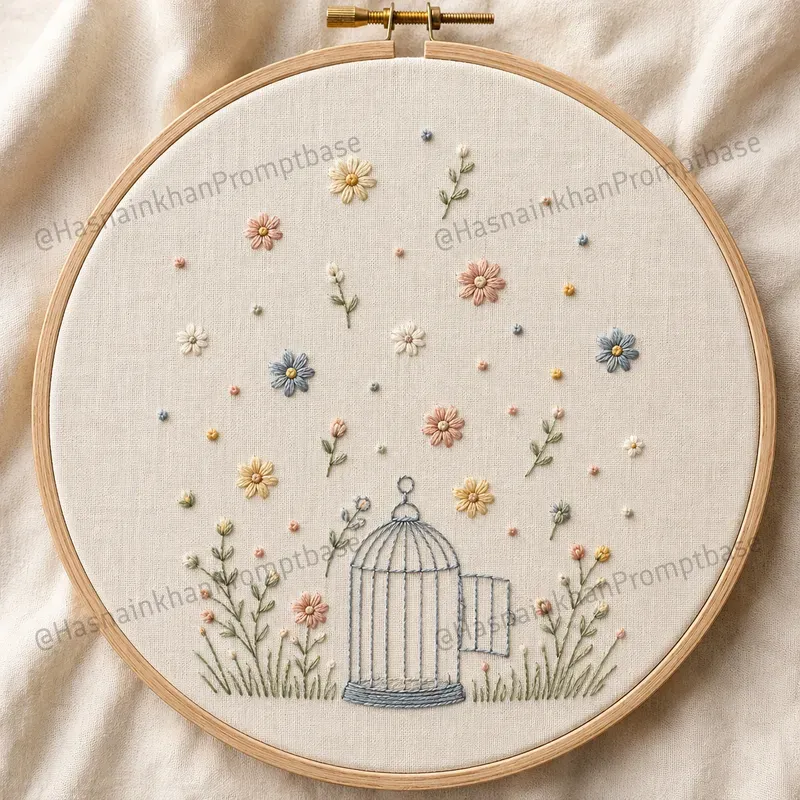 Floral Embroidery Hoop Art Designs