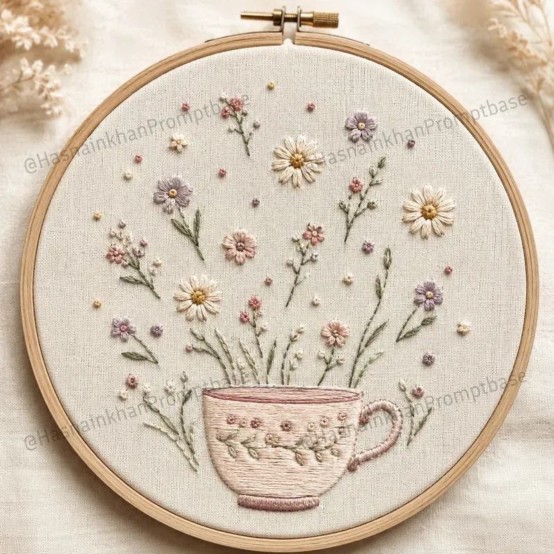 Floral Embroidery Hoop Art Designs