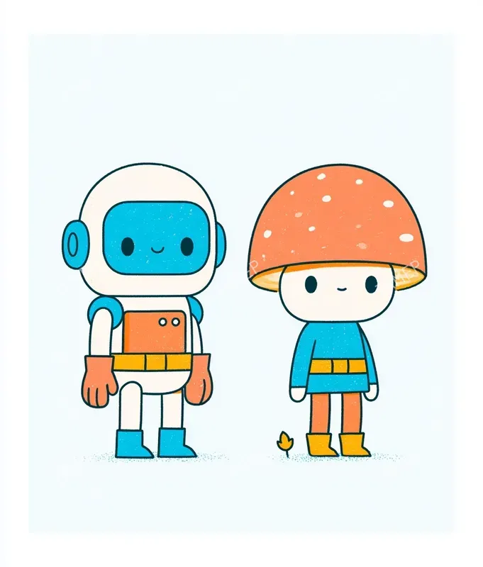 Playful Crayon Character Art