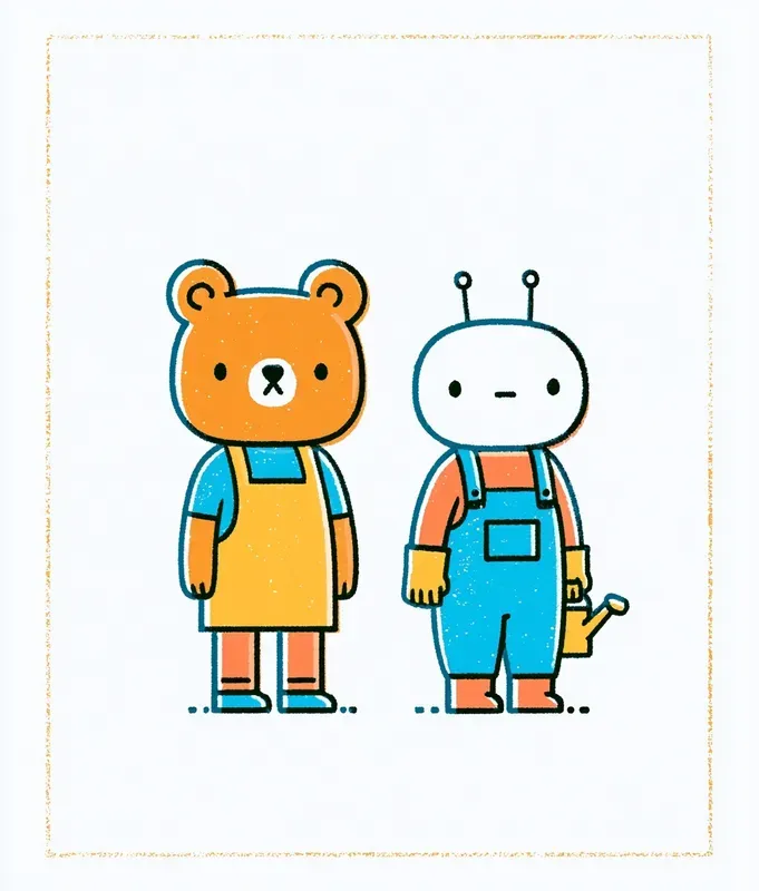 Playful Crayon Character Art