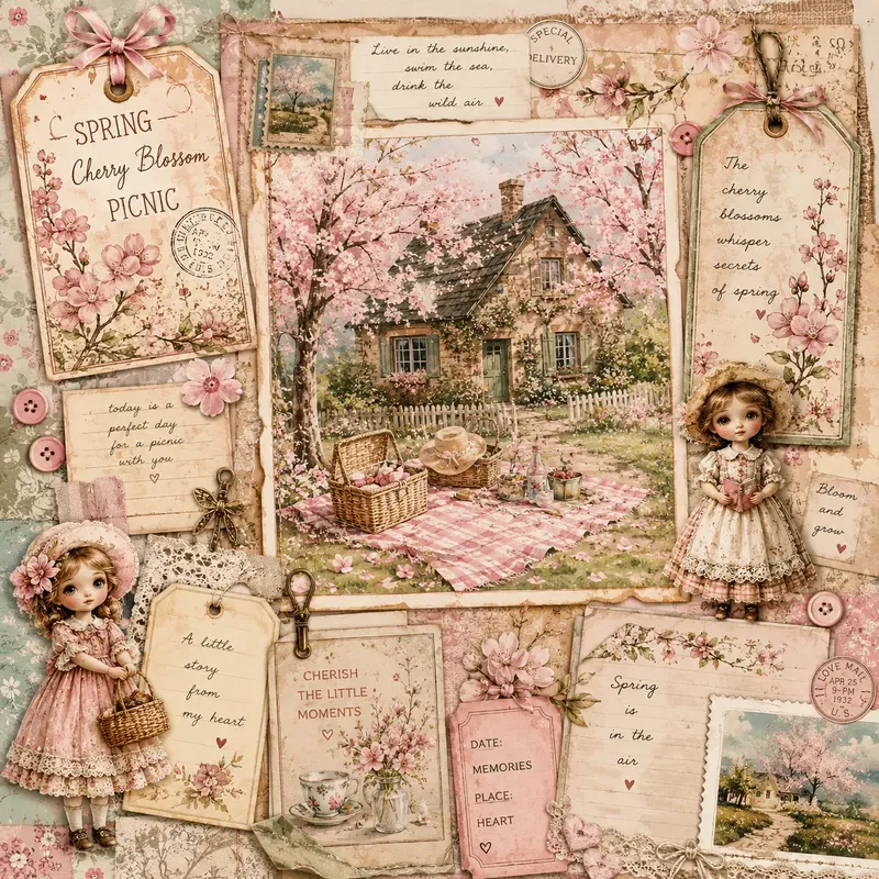 Whimsical Vintage Journal Pages
