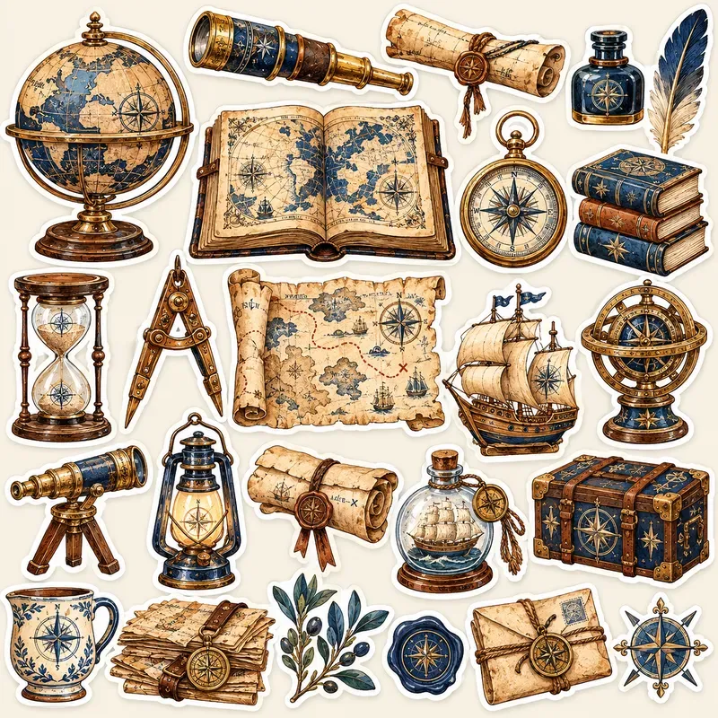 Rustic Folkart Thematic Sticker Sets