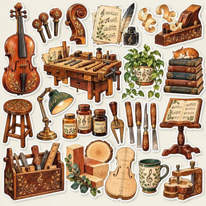 Rustic Folkart Thematic Sticker Sets