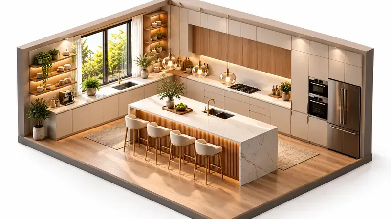 3D Isometric Interior Rooms
