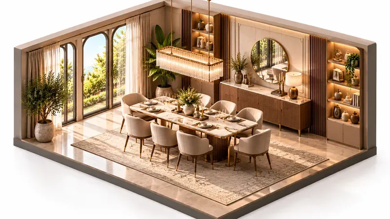3D Isometric Interior Rooms