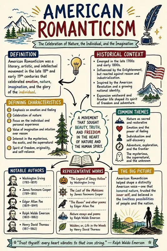 American Literary Movements Sketchnotes