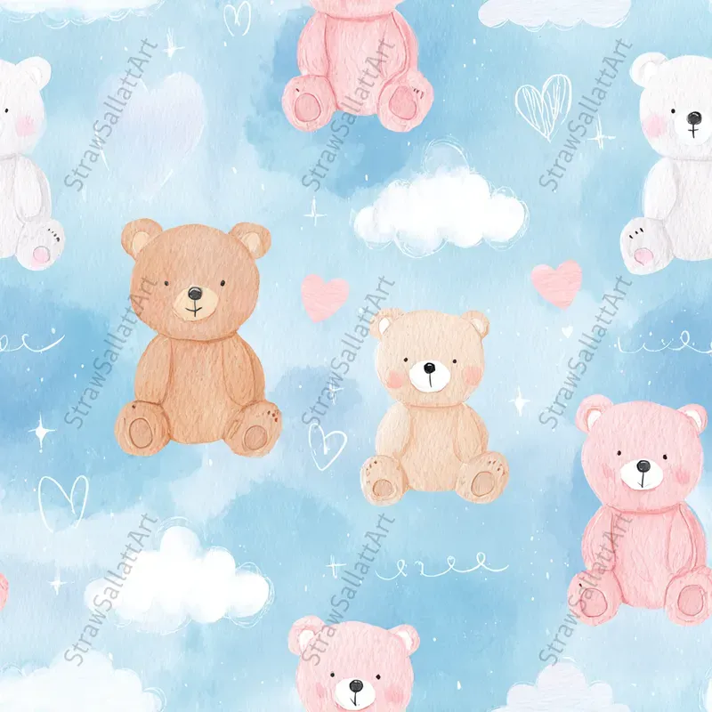 Nursery Seamless Background Kids Designs