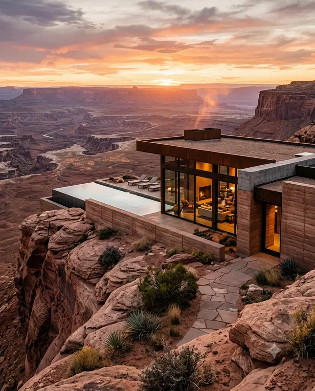 Cinematic Cliffside Architectures