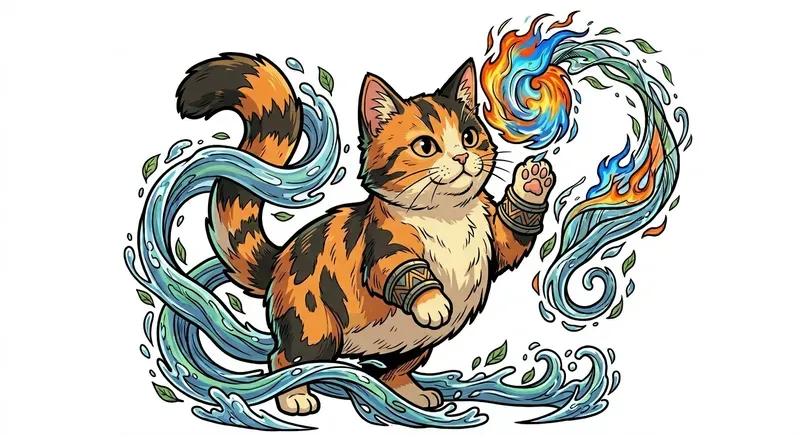 Elemental Fluid Trails Of Characters