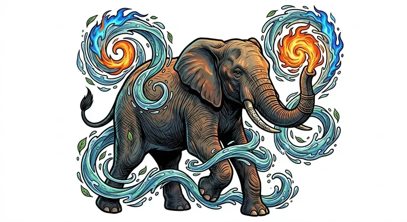 Elemental Fluid Trails Of Characters