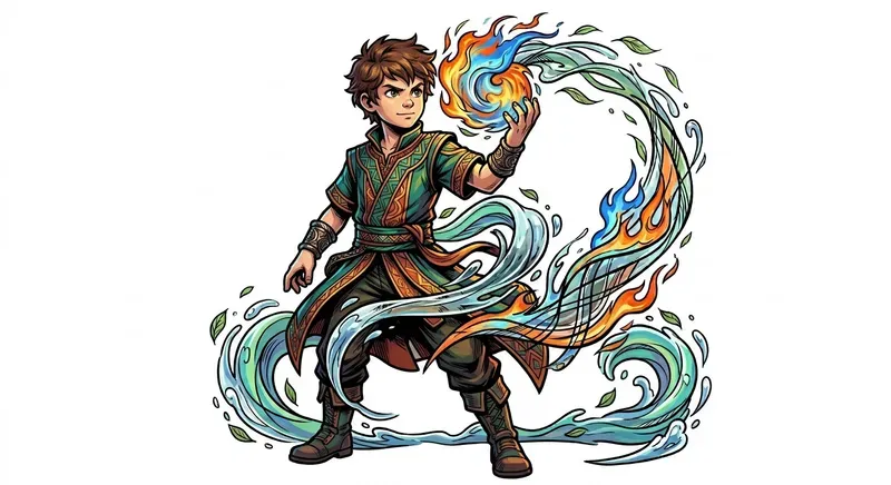 Elemental Fluid Trails Of Characters