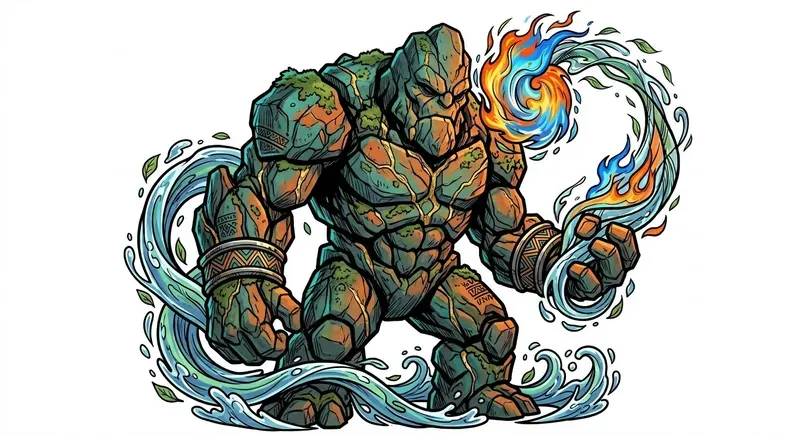 Elemental Fluid Trails Of Characters