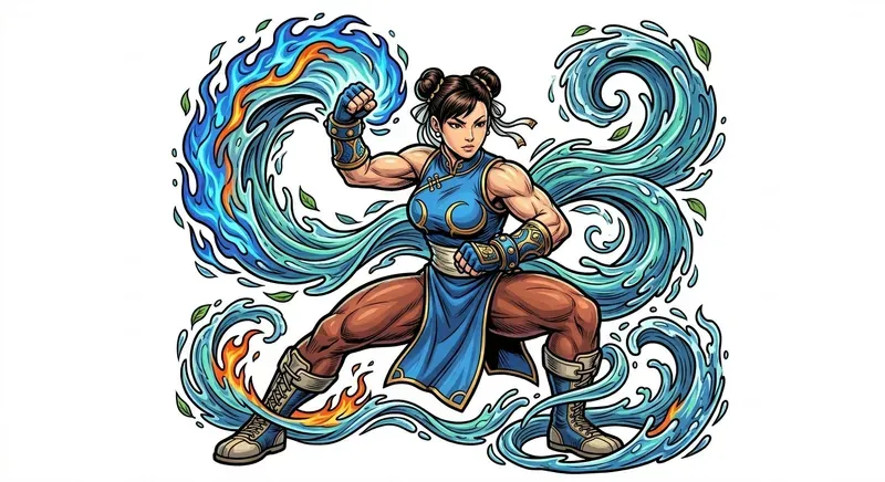 Elemental Fluid Trails Of Characters