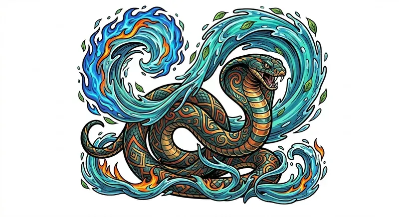 Elemental Fluid Trails Of Characters