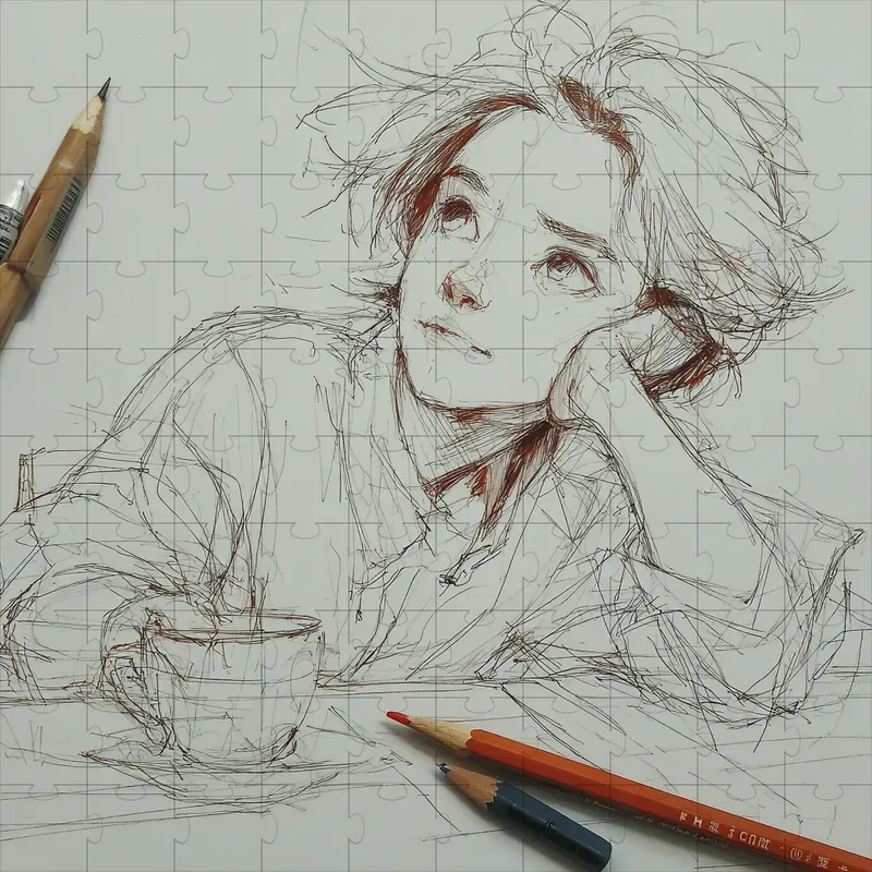 Pencil Sketch Gentle Spot Colors