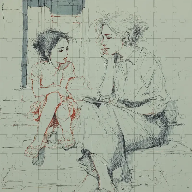 Pencil Sketch Gentle Spot Colors