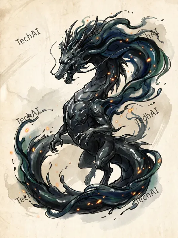 Japanese Ink Wash Cosmic Art