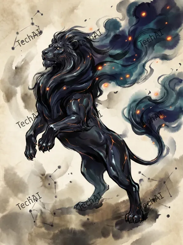 Japanese Ink Wash Cosmic Art