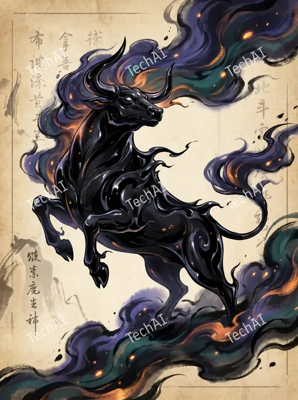 Japanese Ink Wash Cosmic Art