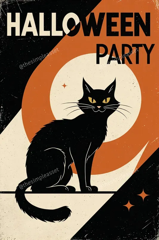 Retro Midcentury Halloween Poster Art