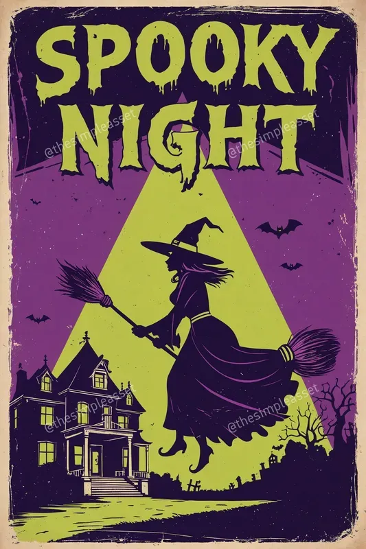 Retro Midcentury Halloween Poster Art