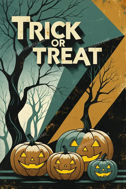 Retro Midcentury Halloween Poster Art