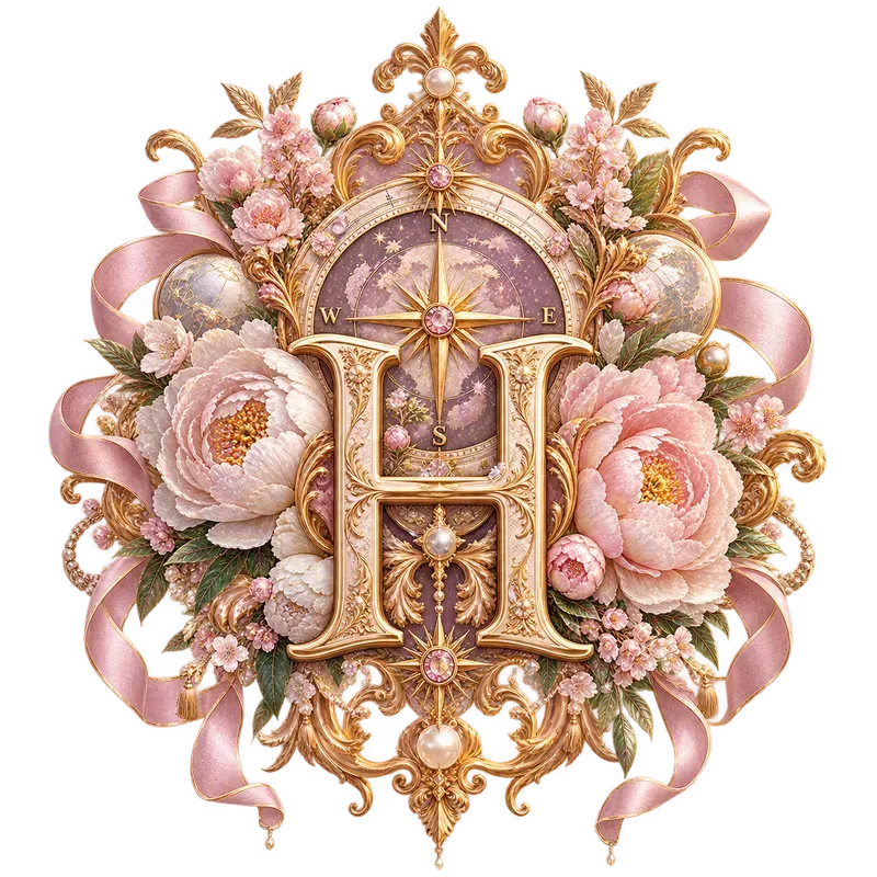 Luxury Floral Monogram Crest Logo Assets