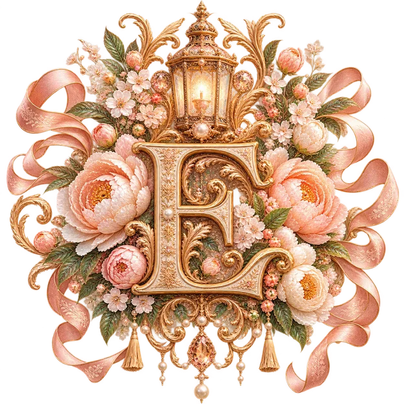 Luxury Floral Monogram Crest Logo Assets