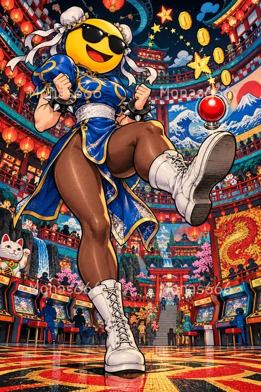 Psychedelic Akibapunk Pop Culture Art