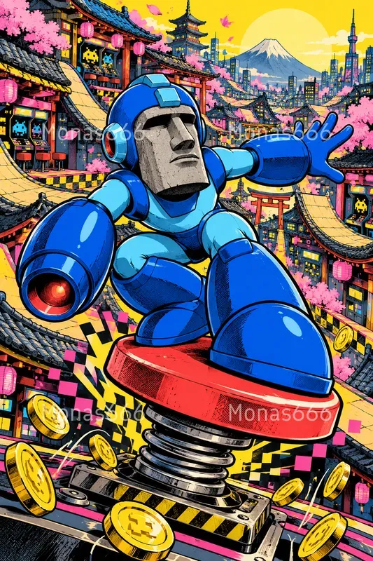Psychedelic Akibapunk Pop Culture Art
