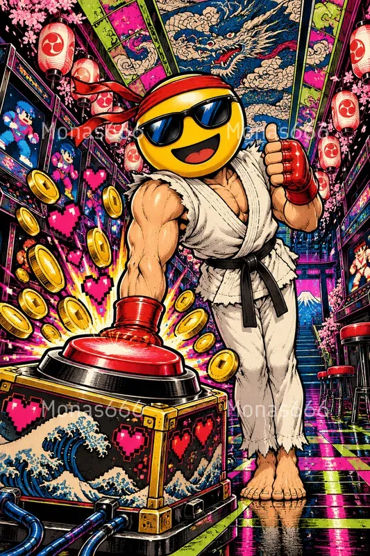 Psychedelic Akibapunk Pop Culture Art
