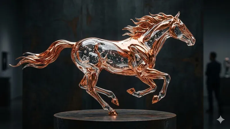 Liquid Glass Metal Sculptures