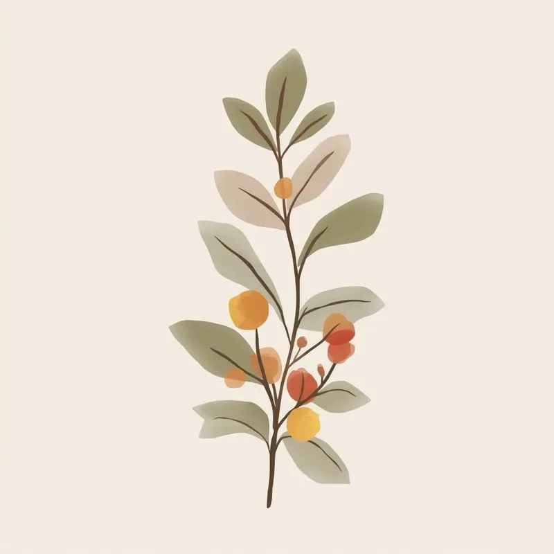 Organic Earthtone Floral Illustrations