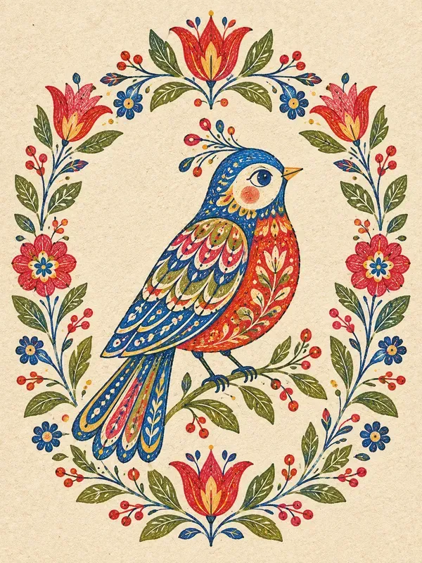 Scandinavian Folk Art Illustrations