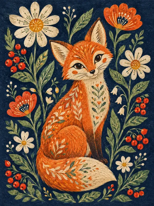 Scandinavian Folk Art Illustrations