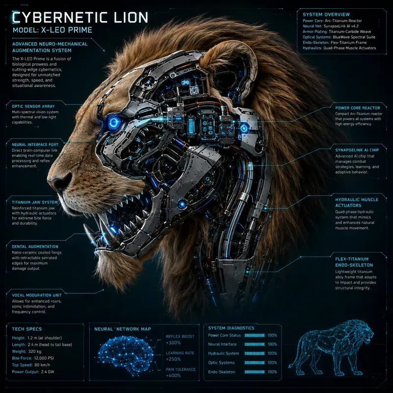 Cybernetic Animal Anatomy Infographics