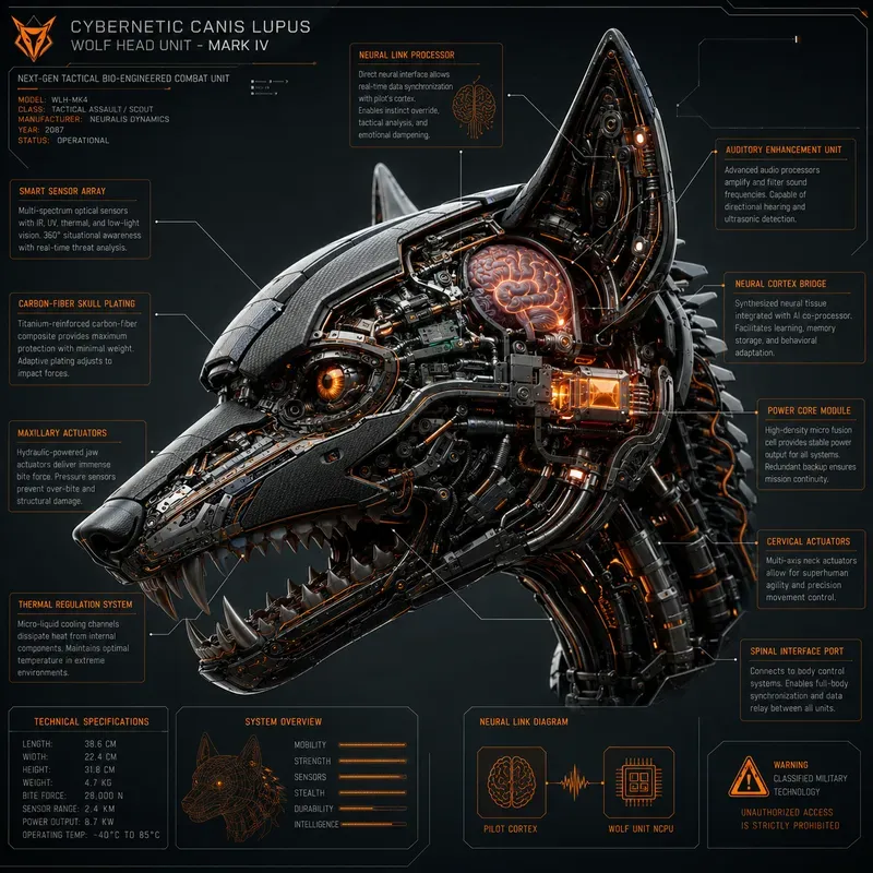 Cybernetic Animal Anatomy Infographics