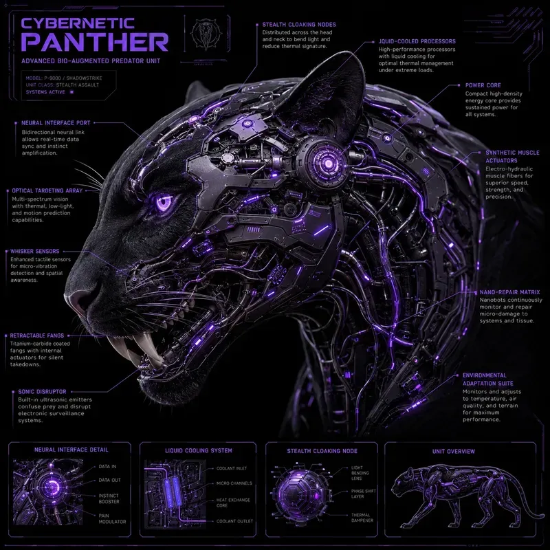 Cybernetic Animal Anatomy Infographics